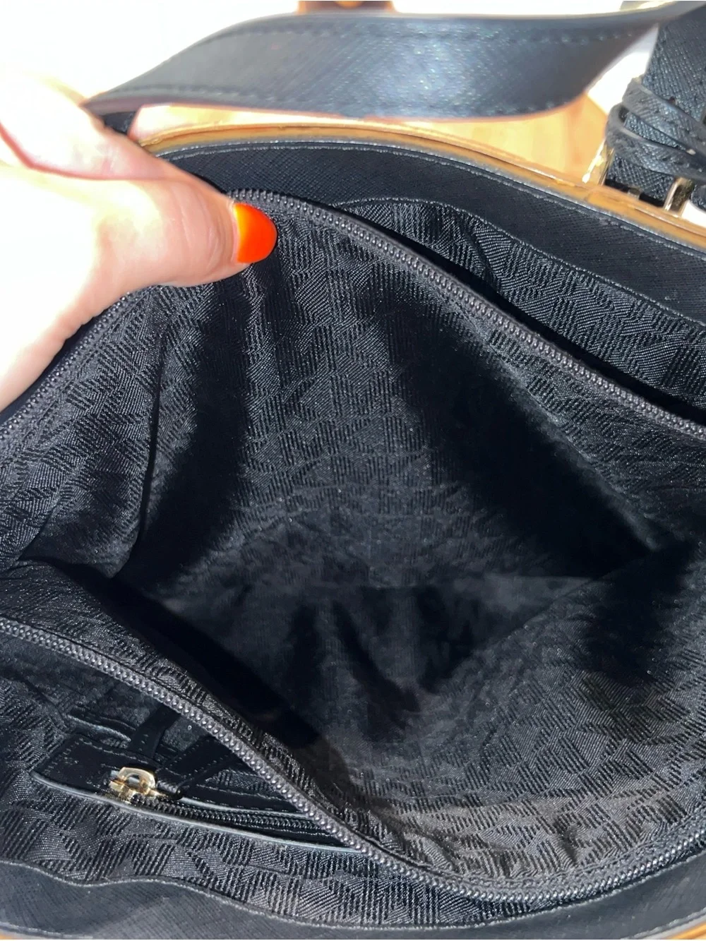 Michael Kors Black Tote with Gold Accents